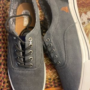 Clearance!! Mens SAIL Sneakers  Washed Grey color Nice Sailboat on side!